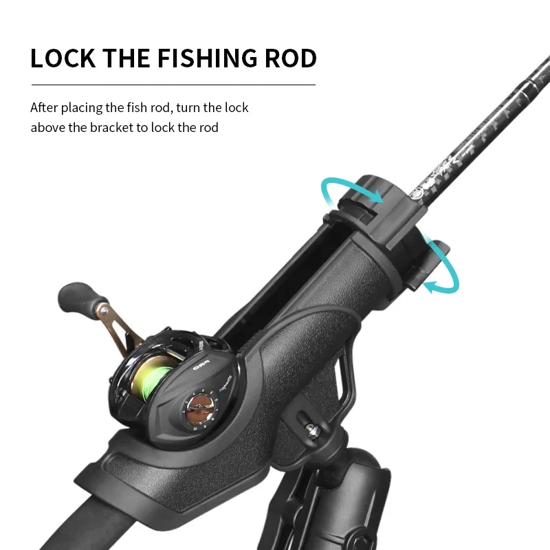 VIN Mounts Baitcaster Rod Holder w/Gearhead & Track Boat Canoeing Rowing Mount Kit Kayak Side Rod Holder for Ram Mounts