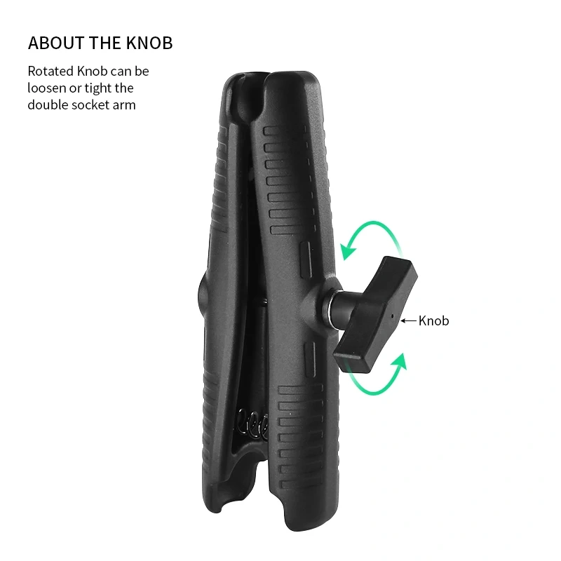 Universal Long Arm Double Socket Phone mount with 1.5 inches Ball Adapters Compatible with RAM, Arkon, iBolt VIN-C-23A
