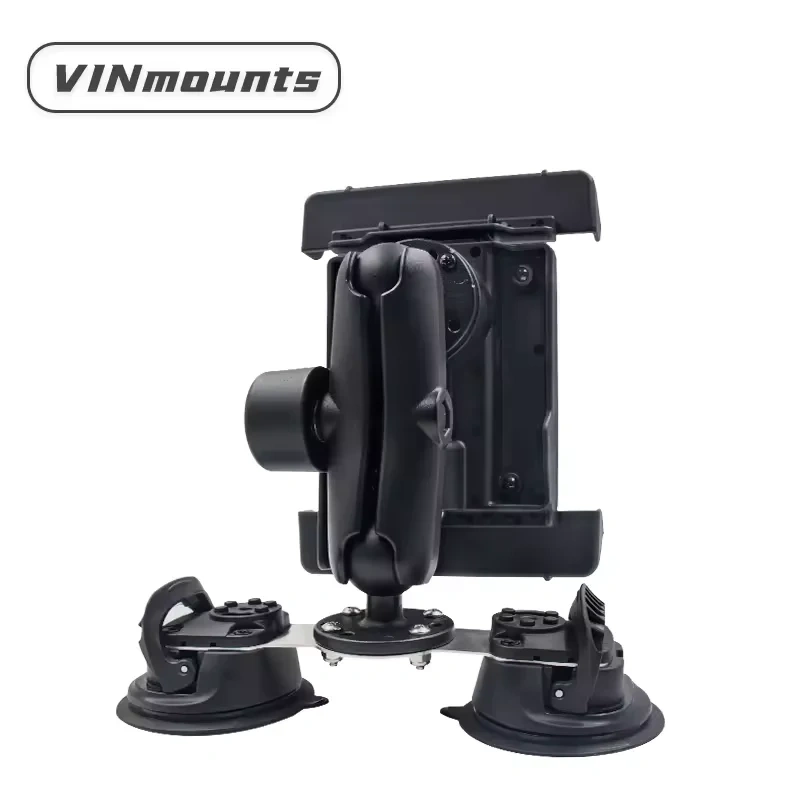 Aluminum Anti-theft Tablet Holder with Double Suction Cup and Safety Lock Socket for Car Truck Windshield,Sunroof