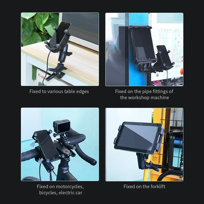 VIN Mounts Wireless Car Charger X-Grip Phone Holder Mount For All 4.7-6.9" Smartphone With Tough-Claw Clamp for Ram Mounts