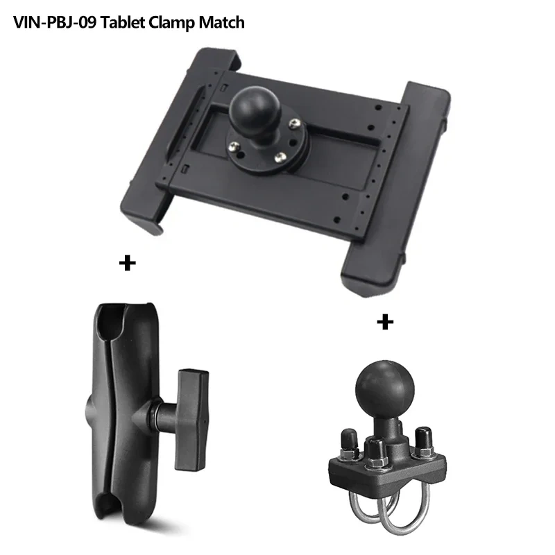 7"-14" Tablets Rail Mount with Double U Bolt Base Compatible with 0.5"-1.3" Round Tubes for UTV/ATV Mounting for Ram Mounts