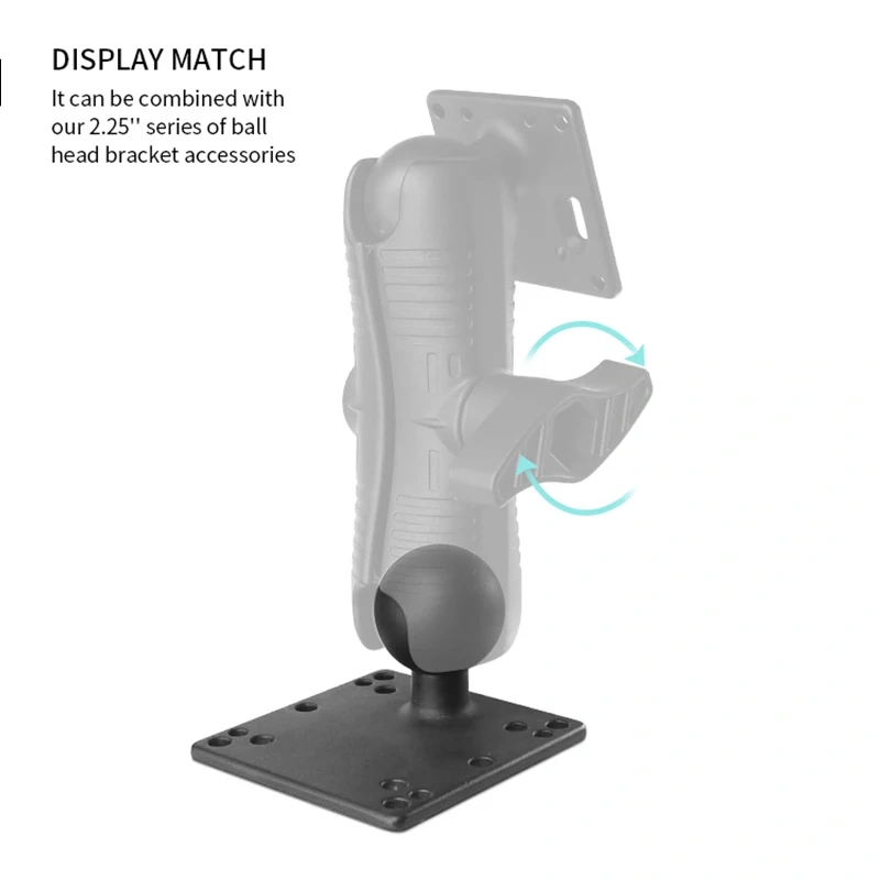2.25" Ball head 100X100mm VESA Plate Aluminium for Marine, TV, air conditioner, GPS holder wall mount or Stand