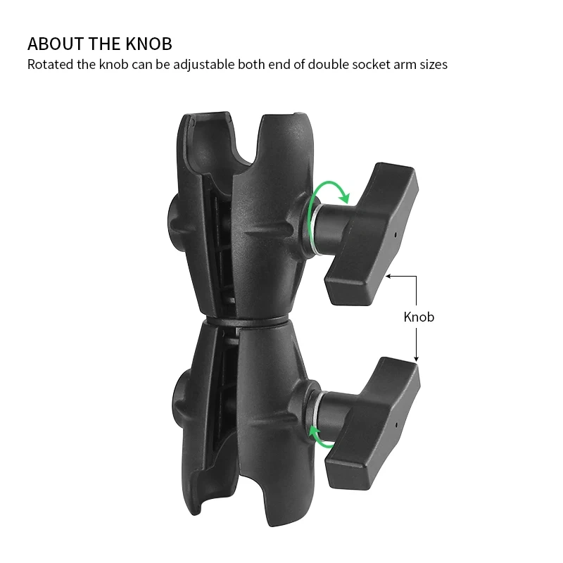 1.5'' Composite Double Socket Swivel Arm Compatible with RAM 1.5" Ball Components for Kayak Fish finder tablet holder Mounting