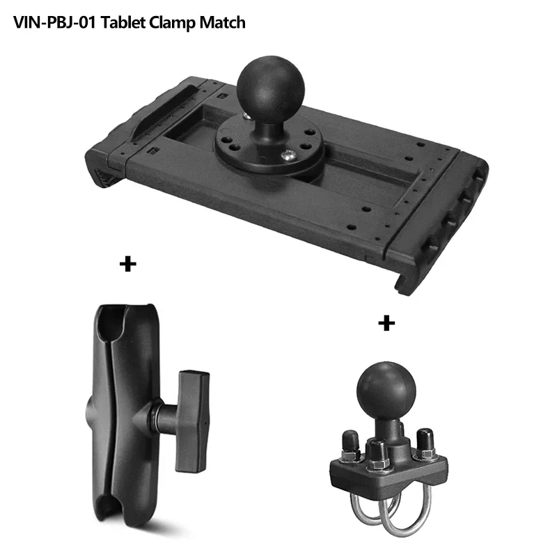 7"-14" Tablets Rail Mount with Double U Bolt Base Compatible with 0.5"-1.3" Round Tubes for UTV/ATV Mounting for Ram Mounts