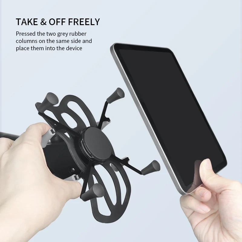 X-Grip Tablet Holder with Tough-Claw Clamp for 7"-8" Tablets Universal for Motorcycle Bike Treadmill Shopping Cart for Ram Mount