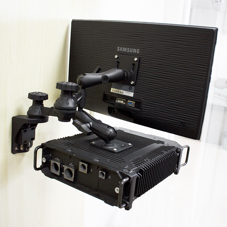 VIN mounts Boat Double Swing Arm Double Ball Head Universal Adjustable for Dual Monitor Stand Mount Swing Dual/Plotters +More VIN-HB-SBSQ