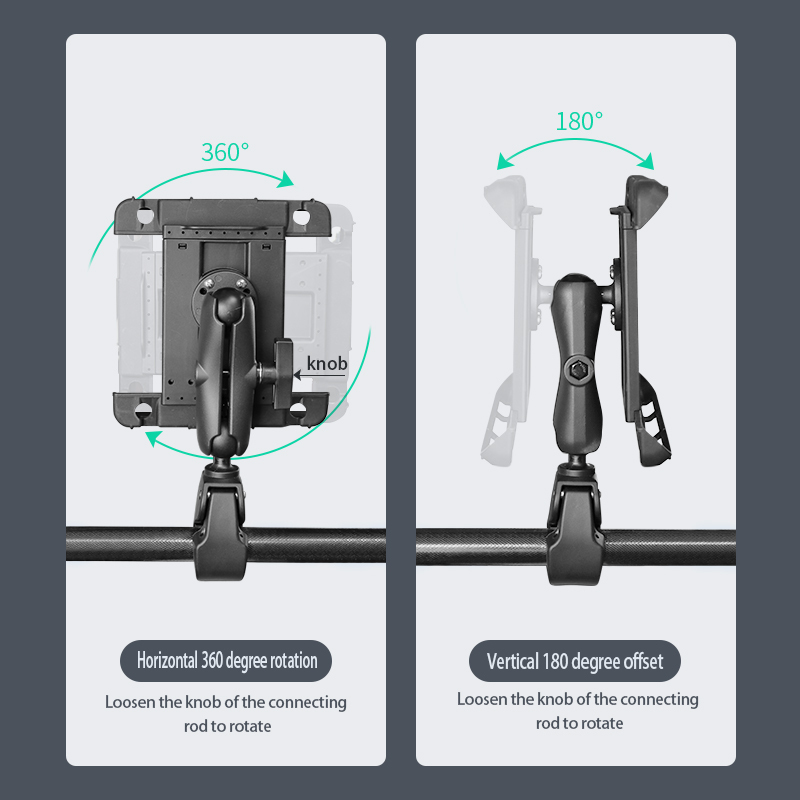 VIN Mounts Spring Loaded Holder VIN-PBJ-03 for 9.7" Tablets compatible with 270x 170mm overall size tablet, thickness 15mm