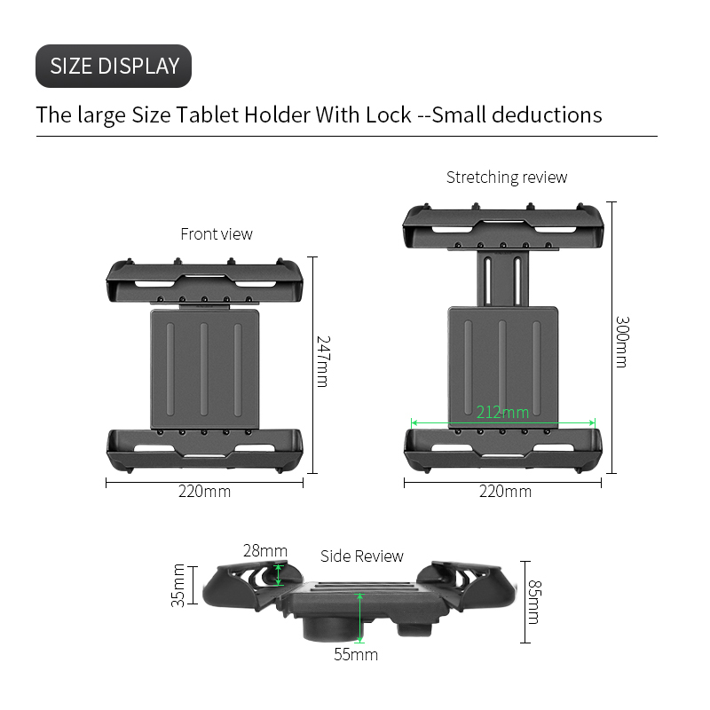 VIN Mounts Anti-theft Tablet pc Bracket VIN-PBJ-07-Lock Suitable for tablet PC with external dimensions within 280x 210mm and thickness within 27mm