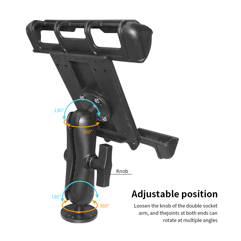 VIN Mounts Tablet Holder With 15cm/5.9inch Aluminium Double Socket Arm for Forklift/Tractor/Agricultural Machinery for Ram Mount