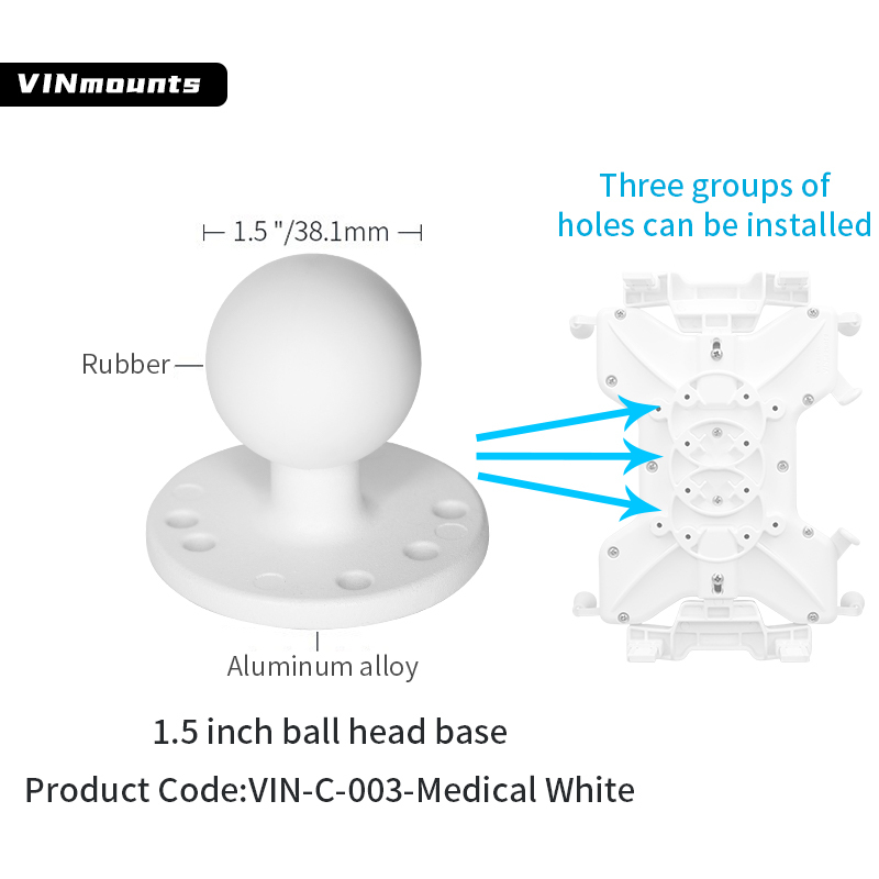 VIN Mounts Tablet Mounts with White Color for 12-13 inch Tablet/iPad/Samsung Healthcare and More VIN-PBJ-014-RL（white）