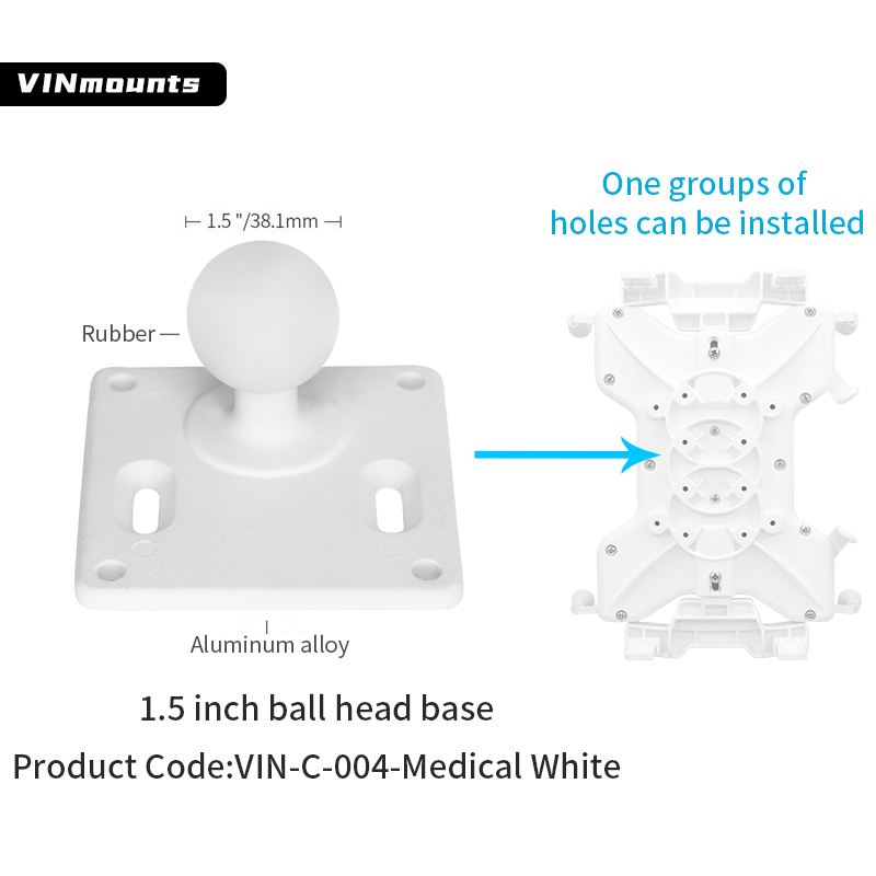 VIN Mounts Tablet Mounts with White Color for 12-13 inch Tablet/iPad/Samsung Healthcare and More VIN-PBJ-014-RL（white）