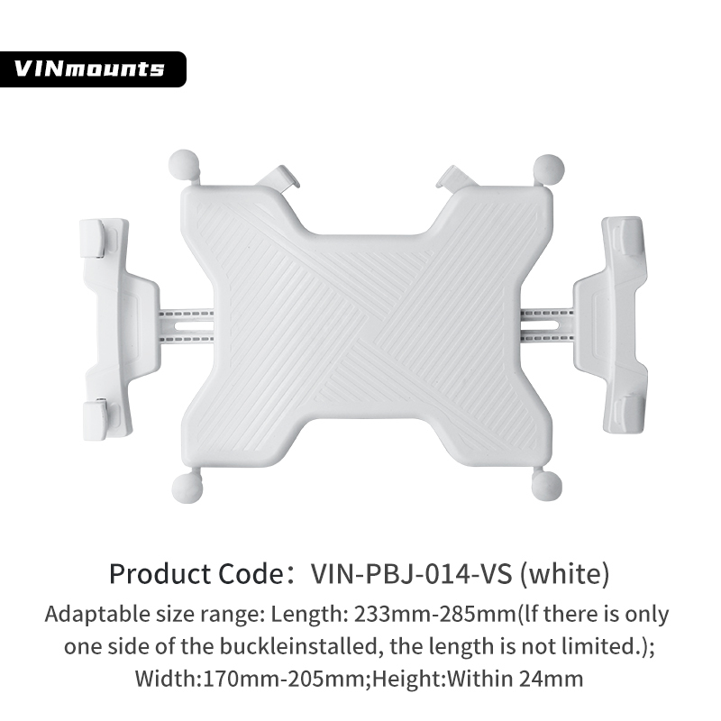 VIN Mounts X-Grip Tablet Holder White Color Cradle with Snap Fastening for 9-11 inch Tablet for Healthcare VIN-PBJ-014-VS-White