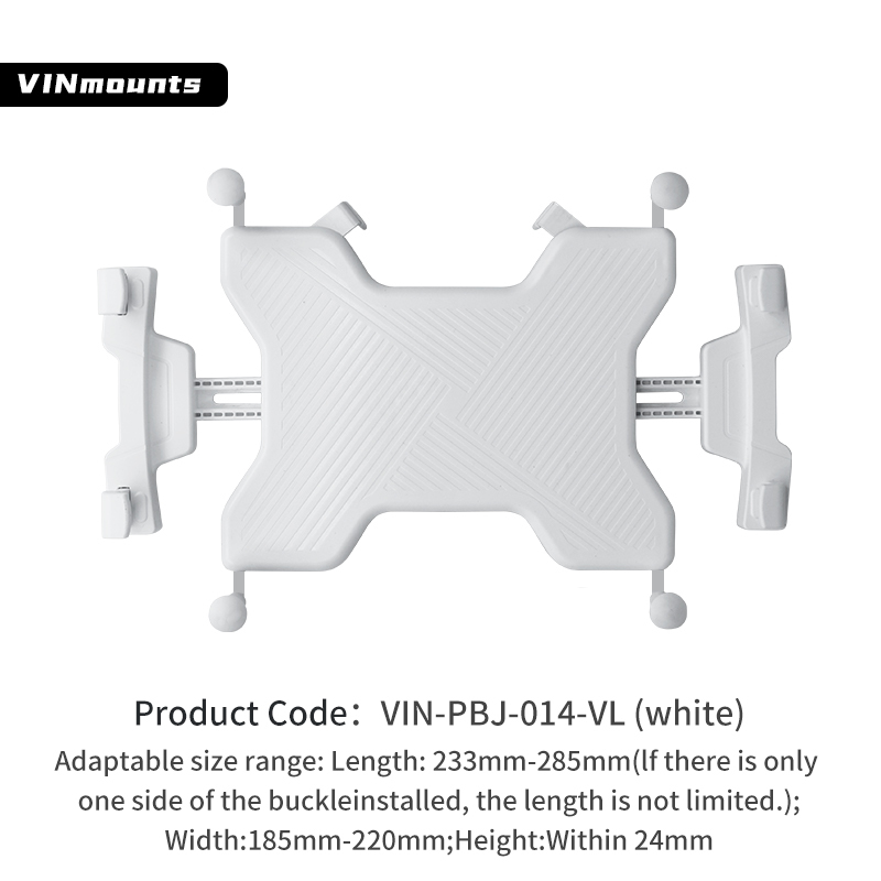 VIN Mounts X-Grip Tablet Holder with with White Powder Coating For 12-13 inch Tablet/iPad/Samsung and More VIN-PBJ-014-VL-White