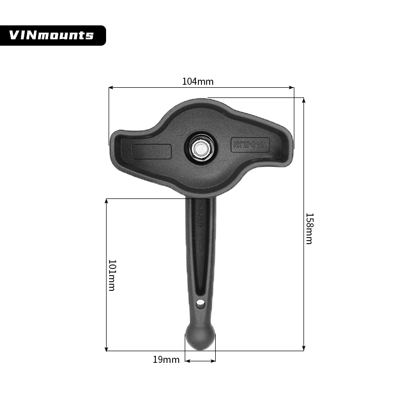 VIN Mounts Hi-Torq Wrench for D Size Socket Arms/Large Marine Electronics 2.25" Ball Mount Auxililiary Spanner VIN-D-ZLXN