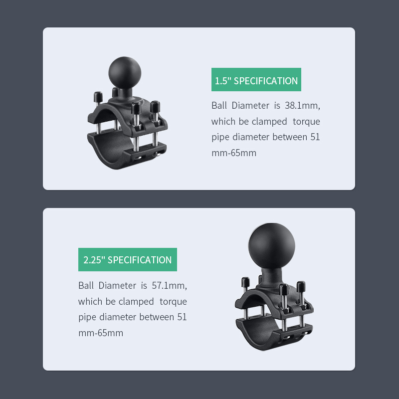 VINmounts Rail Clamp 2" Diameter Rail Mount Base with 2.25" D Size Ball for 50-65mm Rails VIN-CD-GJDZ5-2.25"