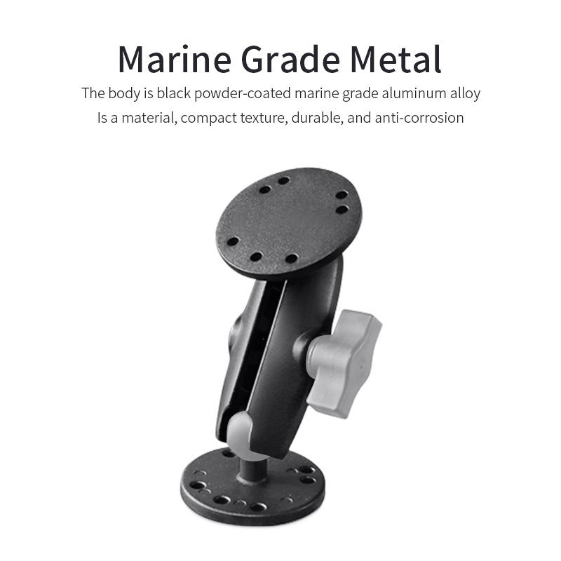 VINmounts 1 inch Universal Double Ball Mount with Two Round Plates with 9cm Arm and Aluminum Alloy Double Ball Drill-Down Mount for ram mounts