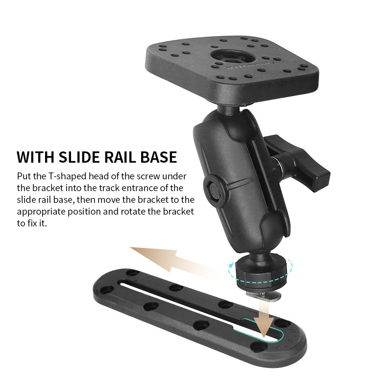VINmounts Fish Finder Mount, Track Ball with T-Bolt Attachment, Marine Electronic/Depth Finder Mount with 1.5" / C Size Ball for Boat, Compatible with Garmin, Lowrance and More