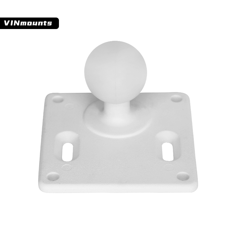 VIN mounts 75x75mm VESA Square Plate with 1.5" Ball White Powder Coating Compatible with C Size mounts VIN-C-004-White