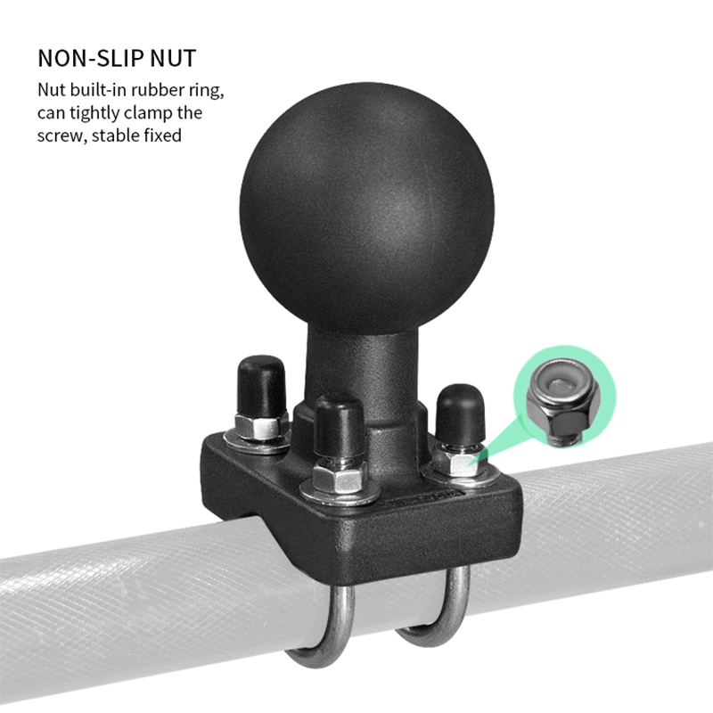 VIN Mounts 2.25 inch Ball Head with Double U-Bolt Ball Base for 1" - 1.25" Rails - D Size for Ram mounts VIN-D-004