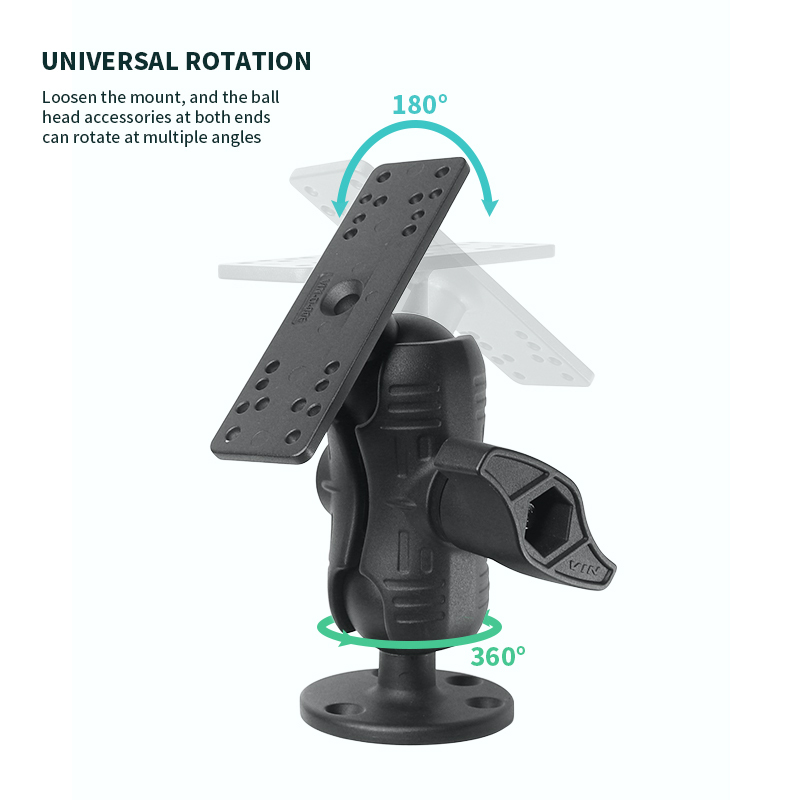 VIN Mounts Universal Marine Electronics Ball Adapter 6.25" x 2" Plate Size with D Size 2.25" Ball Head Components VIN-D-006