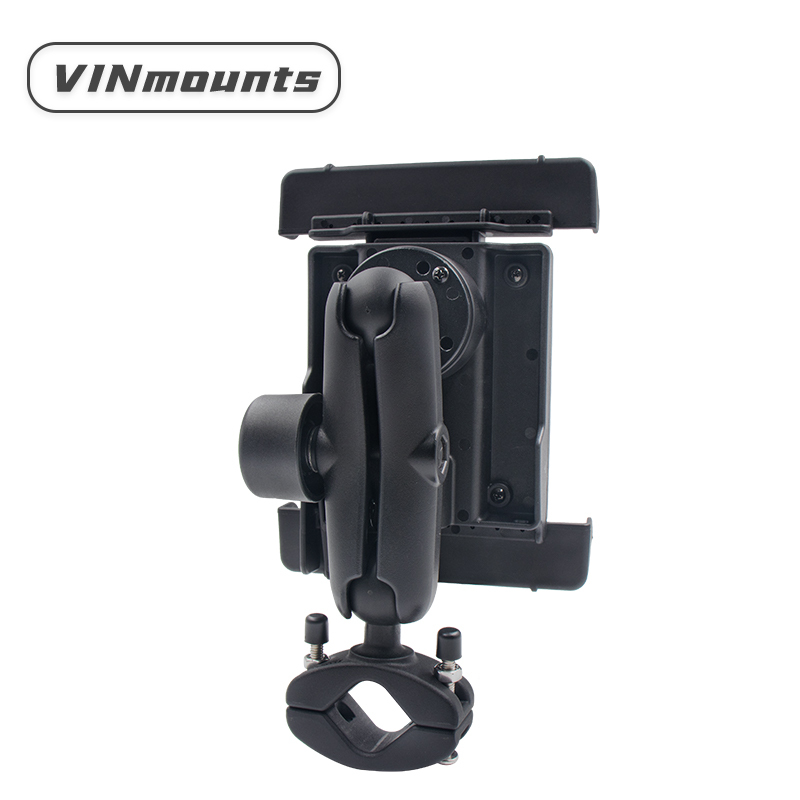 VINmounts Anti-Theft Tablet Pipe Clamp Mount with Double Socket Safety Arm for Rail Diameter 13-33mm