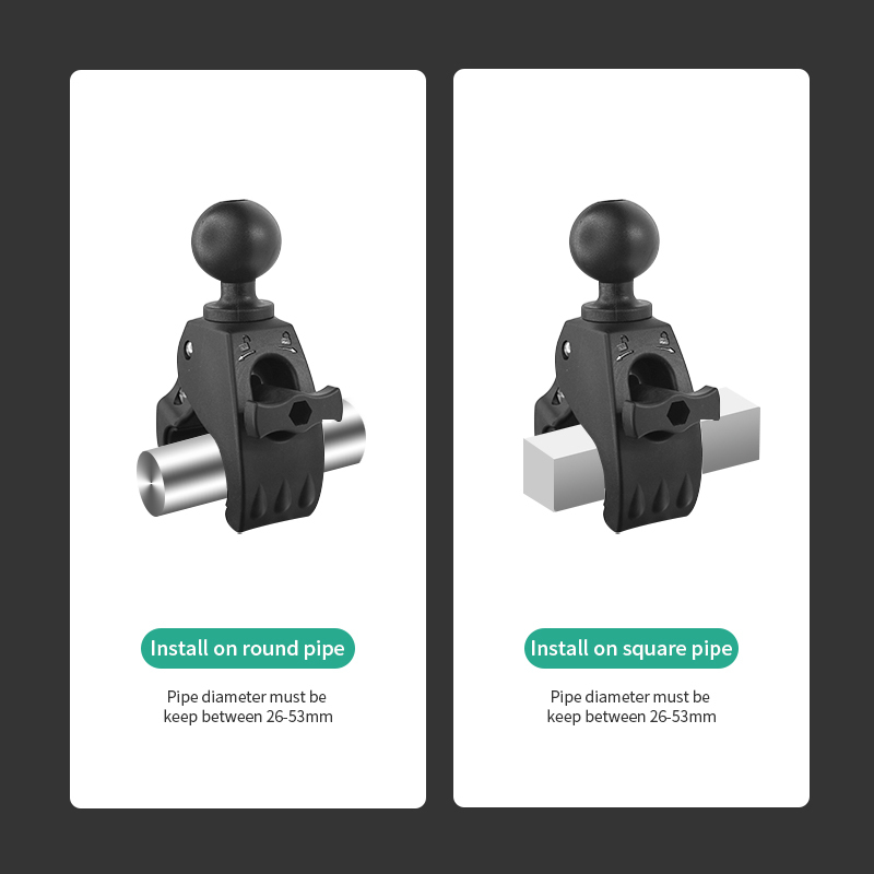 VIN Mounts TabDock Clamp Heavy Duty Post/Pole Mount for Stationary Bikes, Gym, Treadmills, Carts, Wheelchairs, Hospital Patient Care