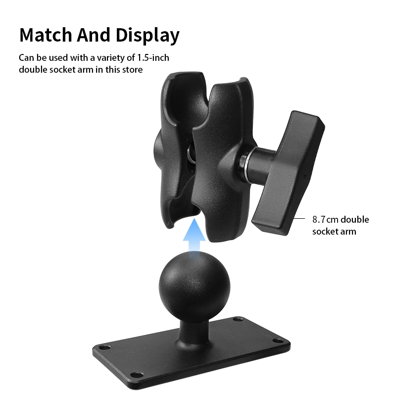 VINmounts 1.5" Rectangle Ball Base with 1.5" x 3.5" 4-Hole Pattern - C Size for Mounting Devices/Tablet+More VIN-C-042