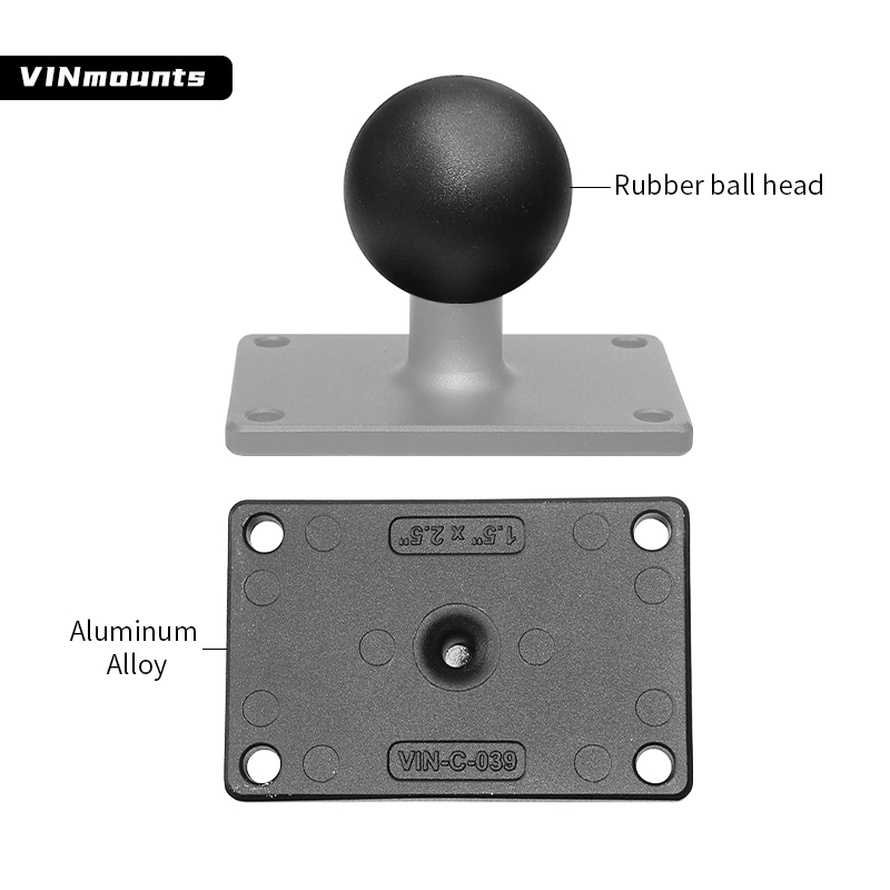 VINmounts Rectangle Ball Base with 1.5" x 2.5" or 38*63.5mm 4-Hole Pattern - C Size VIN-C-039