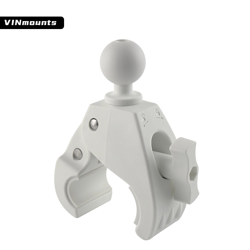VINmounts 1.5''/38mm/C Sizes Large Tough-Claw Clamp Ball Base for 1.18" to 2.76" Diameter W/ White Color for Maine or Medical Wheelchair Holder VIN-C-043-White