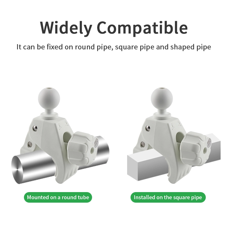 VINmounts 1.5''/38mm/C Sizes Tough-Claw Large Clamp with Lock  for 1.18''-2.76''  or 30-63mm Diameter Pole for Healthcare VIN-C-043-lock-White