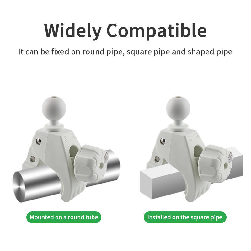 VINmounts 1.5''/38mm/C Sizes Tough-Claw Large Clamp with Lock  for 1.18''-2.76''  or 30-63mm Diameter Pole for Healthcare VIN-C-043-lock-White