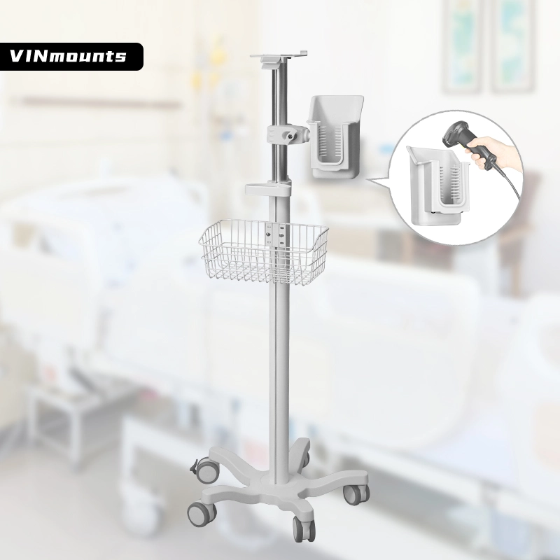 VINmounts 1.5''/38mm/C Sizes Tough-Claw Large Clamp with Lock  for 1.18''-2.76''  or 30-63mm Diameter Pole for Healthcare VIN-C-043-lock-White