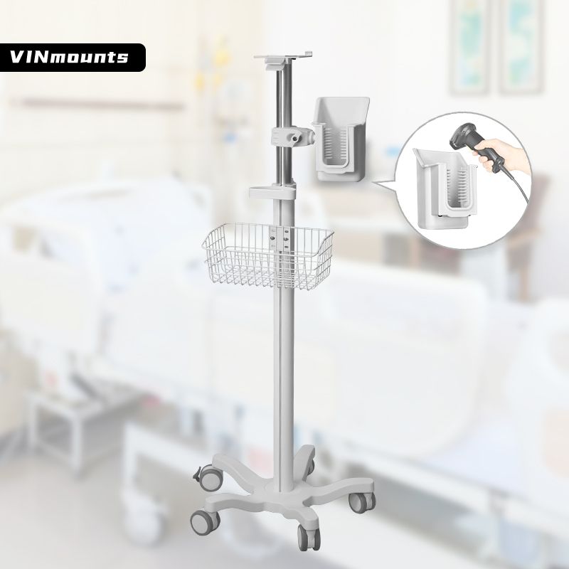 VINmounts 1.5''/38mm/C Sizes Tough-Claw Large Clamp with Lock  for 1.18''-2.76''  or 30-63mm Diameter Pole for Healthcare VIN-C-043-lock-White