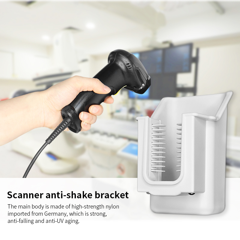 VINmounts New White Barcode Scanners Holder Bracket with 1.5" Round Ball Base for Medical/Healthcare/Medical Trolley/ Dental Scanner/Dental Clinic/ Hospital Beauty Salons   VIN-PDA-01-White
