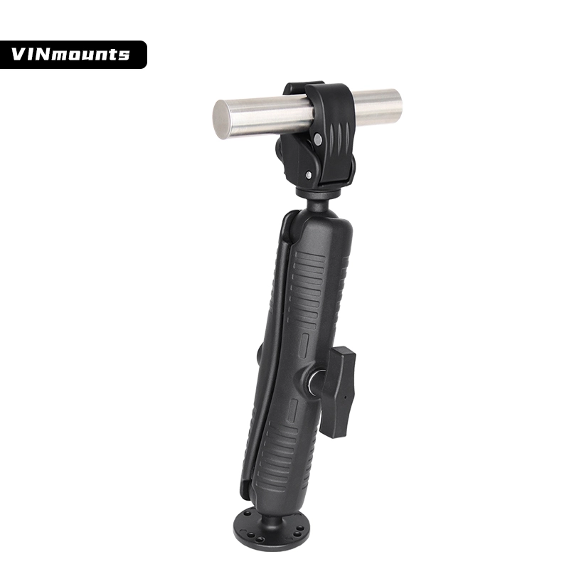 VIN Mounts Trolling Motor Stabilizer Mount-Quick Release with 1.5 Inch Round AMPS Base Adapter and Small Clamp for Versatrack VIN-C-012+VIN-C-8.7A/15A/23A+VIN-C-003