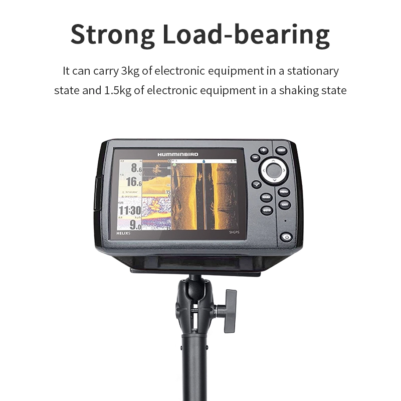 VINmounts Aluminum Fish Finder Mount with  1.5" / C Size Ball and Extension(18.3") Arm, Marine Electronic/Depth Finder Mount for Boat, 360° Rotation, Compatible with Garmin, Lowrance, Humminbird and More VIN-C-007+VIN-C-300+VIN-C-003