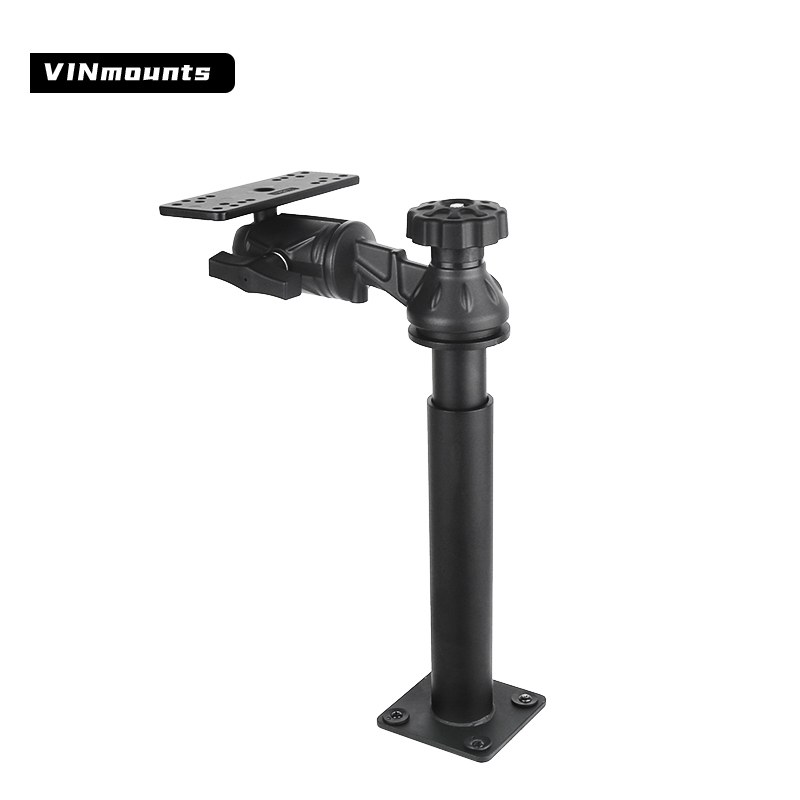 VINmounts Telescopic Pole & 6" Horizontal Arm Ball Head Bracket for Fish Finder – Model VIN-TYQ-HB-03-LZ (1.5" Swivel Ball, Adjustable)