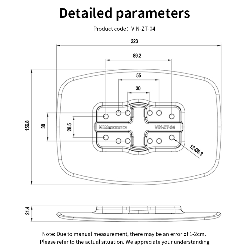 VINmounts Glue-On Pad Flexible Surface Mount for Inflatable Boats - Kayak, Canoe, Dinghy | Rod Holder & Motor Mount VIN-ZT-04