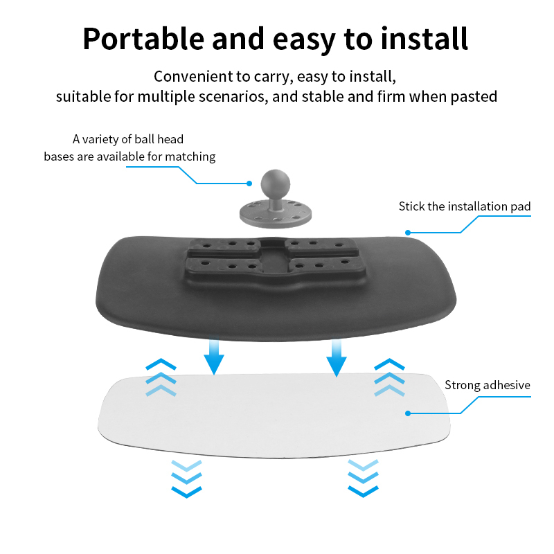 VINmounts Glue-On Pad Flexible Surface Mount for Inflatable Boats - Kayak, Canoe, Dinghy | Rod Holder & Motor Mount VIN-ZT-04