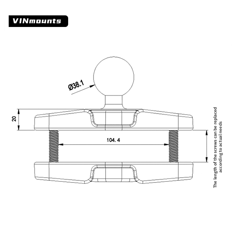 VINmounts Square Post Clamp Base for Posts up to 103mm Wide - C Size for Forklift VIN-CD-CCB02-1.5