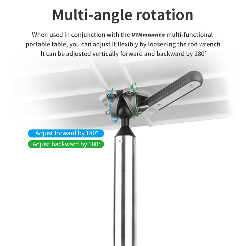 VINmounts Universal All-Angle Fishing Rod Holder Mount Fits Magma Rectangular Grill, Bait/Filet Table & Boat Rail VIN-MA-01