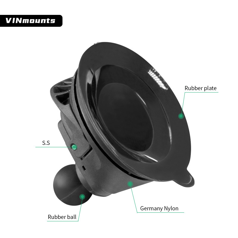 VINmounts Car Microphone Holder with Suction Cup - Hand Mic Mount for Truck/Taxi/Two-Way Radios Compatible with Motorola/Kenwood/Yaesu Two-Way Radios VIN-SM-01+VIN-XP-01