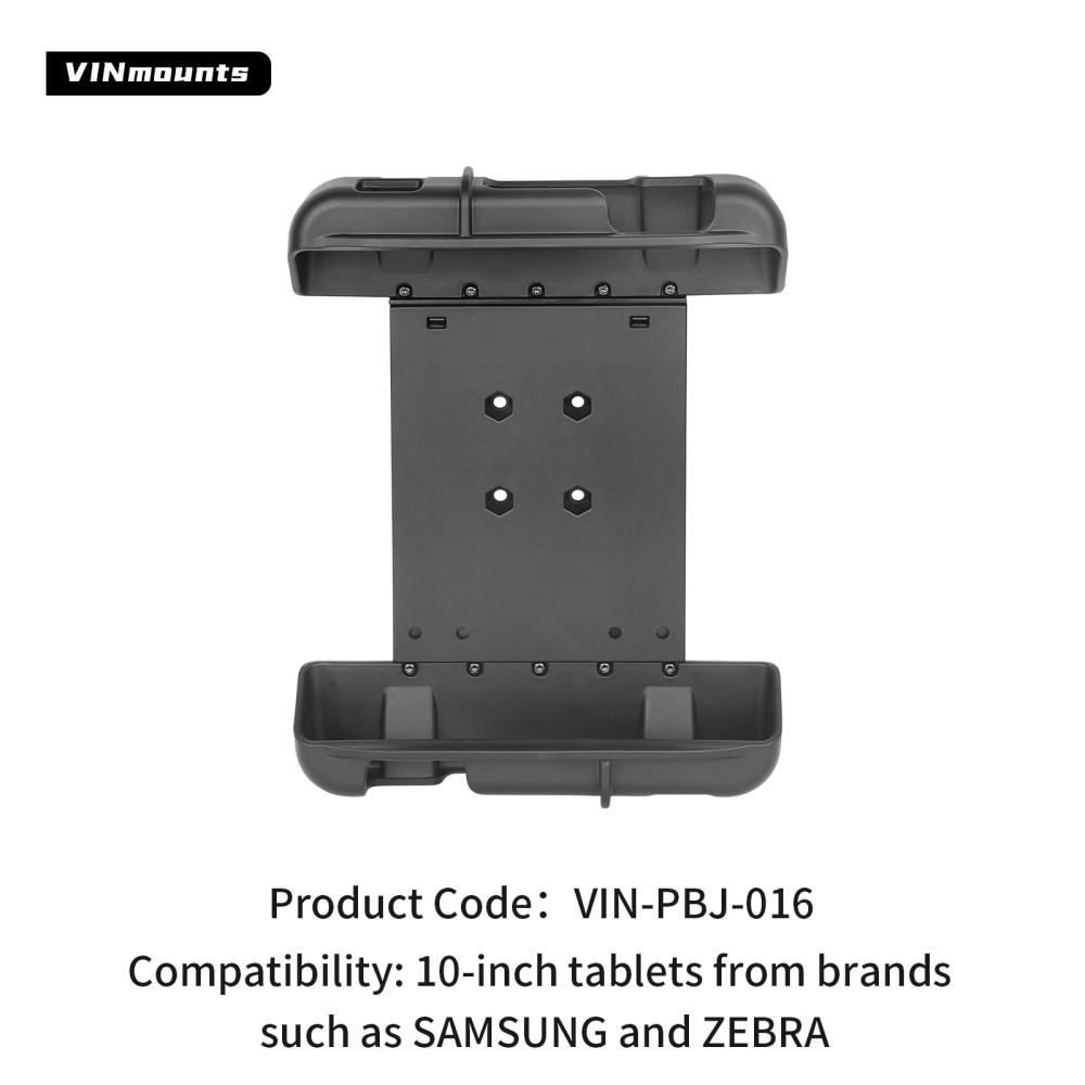 VIN Spring Loaded Holder Tablet Holder for Zebra ET40/45 Model  10" Tablets with or without Case  VIN-PBJ-016