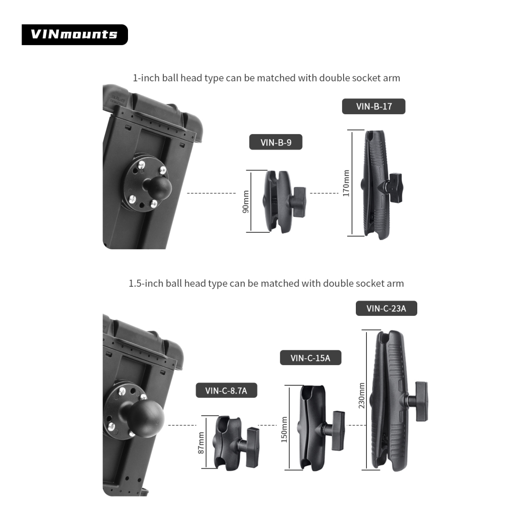 VIN Spring Loaded Holder Tablet Holder for Zebra ET40/45 Model  10" Tablets with or without Case  VIN-PBJ-016