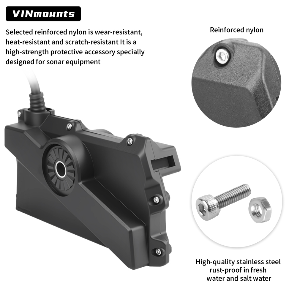 VINmounts Travel Transducer Cover for Livescope LVS34 - Precision Molded from Premium Composite Nylon VIN-BHZ-LVS34