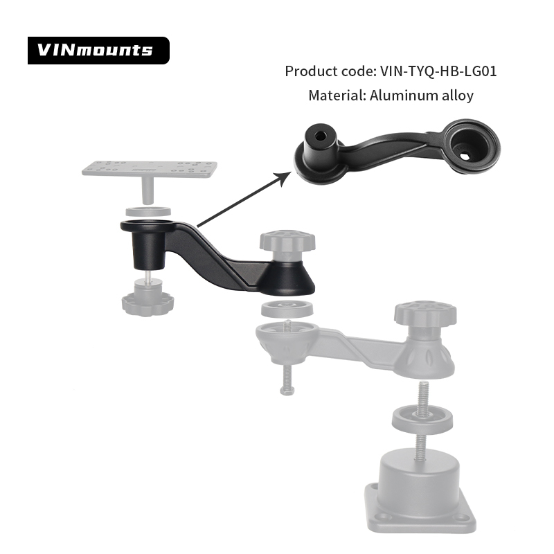 VINmounts 6" Curved Swing Arm for Horizontal/Vertical Fish Finder Mounts VIN-HB-LG01