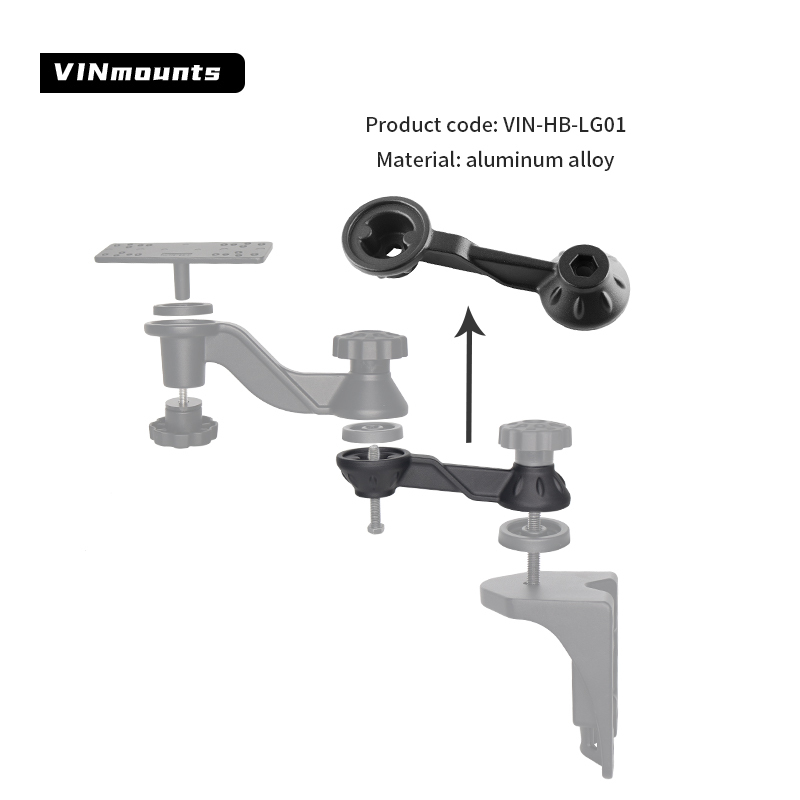 VINmounts 6" Straight  Swing Arm for Horizontal/Vertical Fish Finder Mounts VIN-HB-LG01