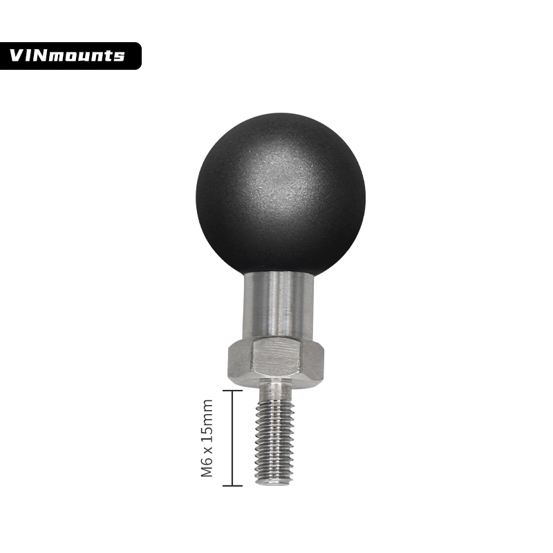 VIN mounts 1 inch Ball Mount Base with Threaded Bolt M6x15mm Stud Compatible with B Size Double Socket Arm VIN-DZ-B-001