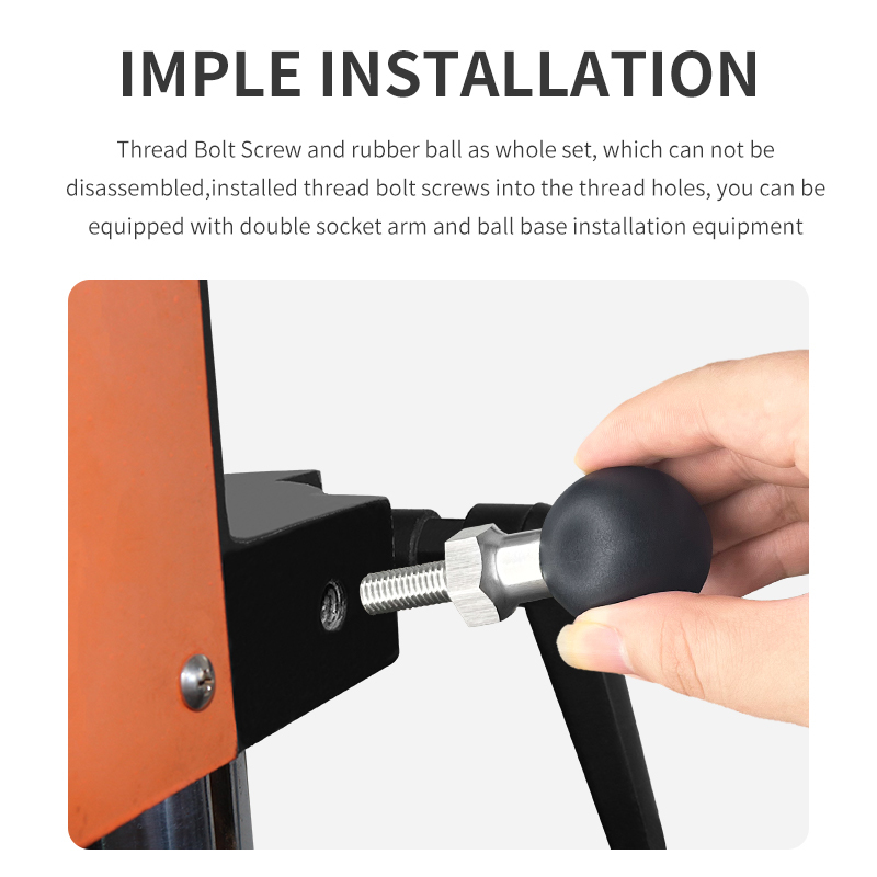VIN mounts 1 inch Ball Mount Base with Threaded Bolt M6x15mm Stud Compatible with B Size Double Socket Arm VIN-DZ-B-001