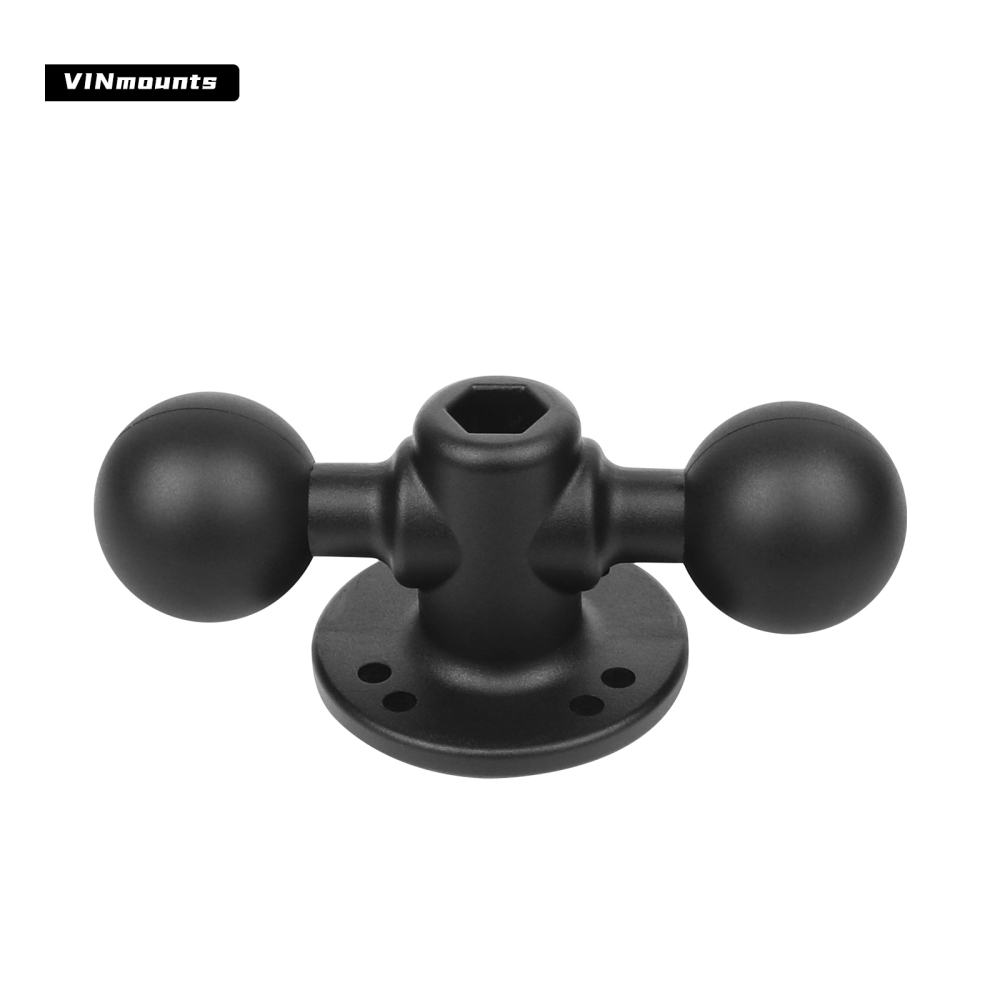 VINmounts Universal Double Ball Adapter with 1.5" Balls and Round Base Heavy-Duty  Mount for Marine/Boat/Vehicle/GPS VIN-C-003-2